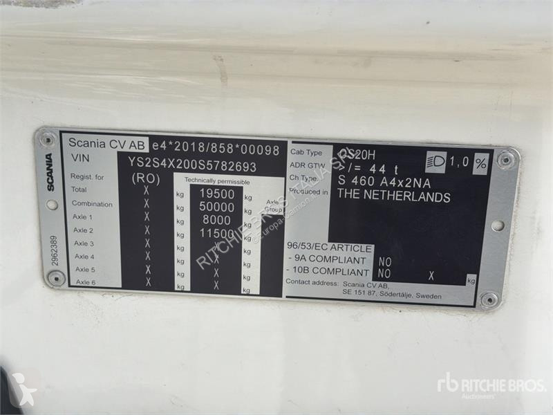 Cap tractor Scania Super 460S 4x2 S/A Sleeper...
