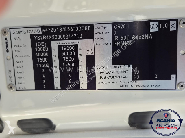 Cabeza tractora Scania R 500 A4x2NA Hydraulik 2...