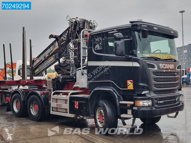 Traktor Scania 580 6X4 Holz Kran Diebolt D28...