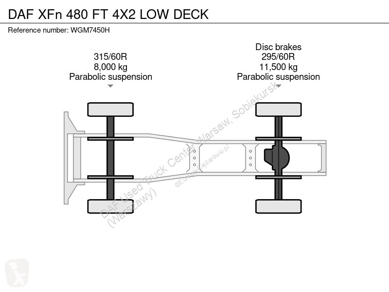 Tahač DAF n 480 FT LOW DECK 4X2