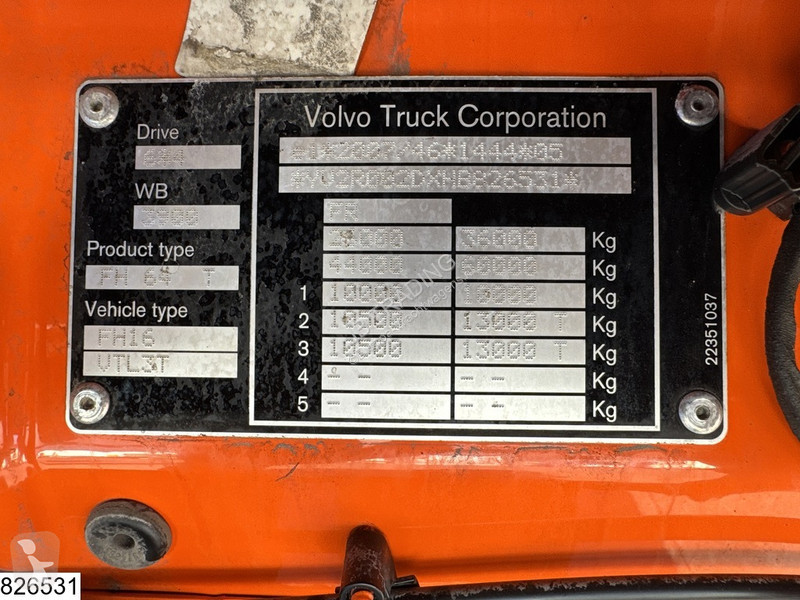 Traktor Volvo 650 6X4, EURO 6, Retarder, 60.000 KG