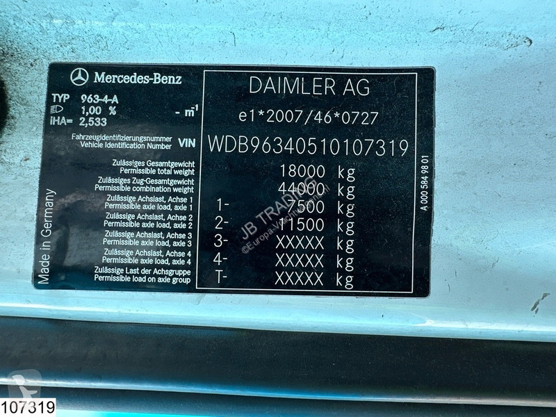 Tracteur Mercedes 1843 EURO 6, Retarder, PTO, Lohr