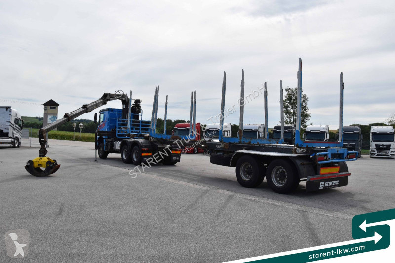 Camion remorque Mercedes 3653 6x6 Penz Holz...