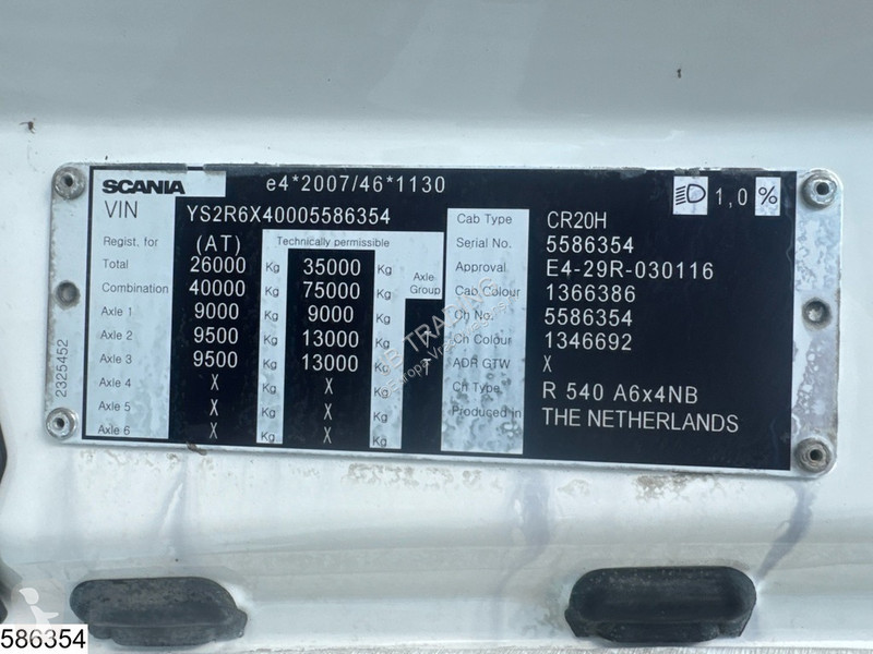Tahač Scania R 540 6x4, EURO 6d, Retarder, TO,...