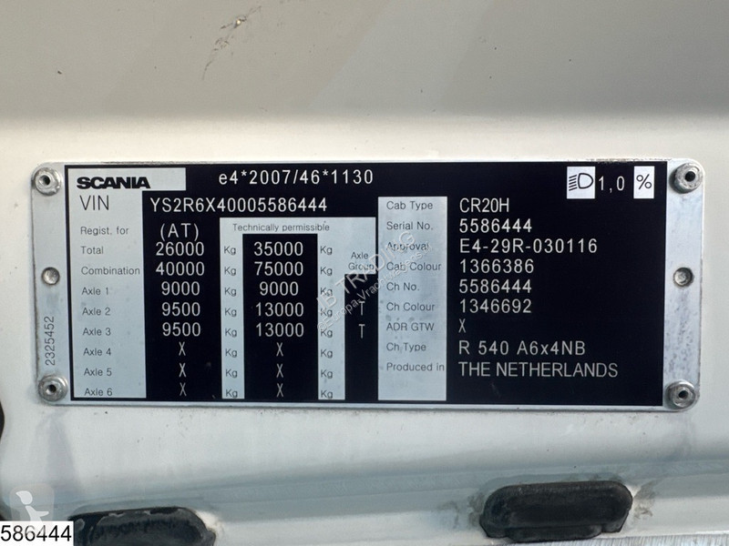 Cabeza tractora Scania 540 6x4, EUO 6d,...