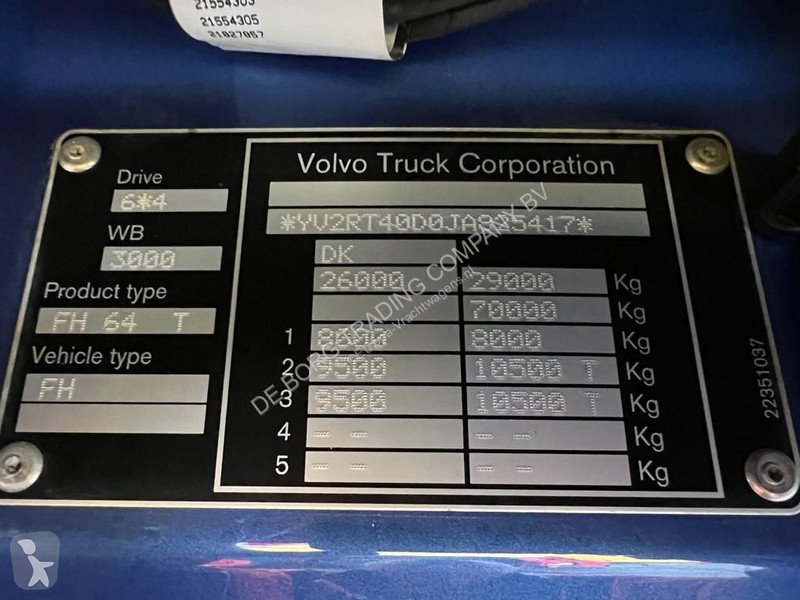 Traktor Volvo 13500 6x4 Tandem lift