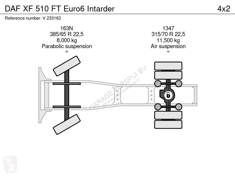 Tahač DAF 510 FT Euro6 Intarder