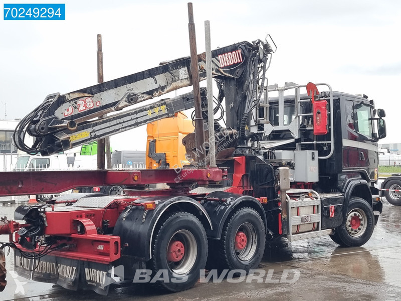 Traktor Scania 580 6X4 Holz Kran Diebolt D28...