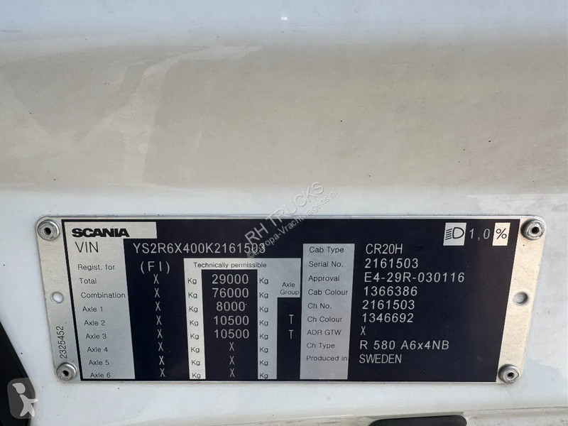 Trekker Scania R580 V8 NS 6X4 EURO 6 RETARDER