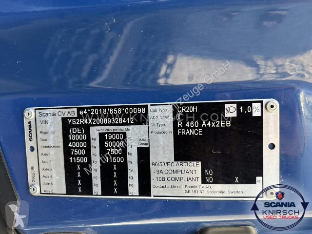 جرار Scania R460A4x2EB / Hub-Sattelkupplung /...
