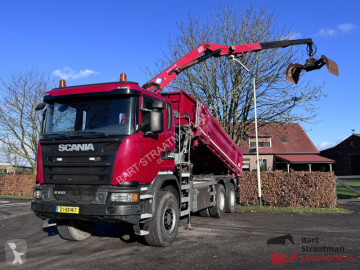 Camion Scania G 410 6x6 Euro 6 met 2 zijden kipper en HMF 1643Z2 Kraan