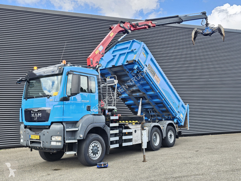 Kamion MAN 28.400 6X4-4 BL / CRANE + 2 SIDE TIPPER