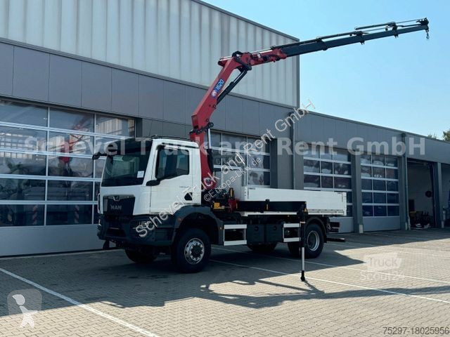 Lastbil MAN TGM 4x4 BB Pritsche HMF 1620 /4x hydr