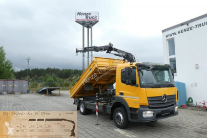 Camion Mercedes Atego Atego 1224 K 2-Achs Kipper Kran 2x Hdr Ausschub Greiferst.