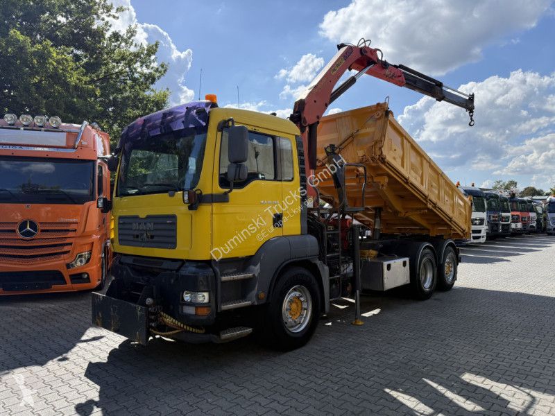 Camion MAN TGA 6X2 Kipper Kran Palfinger 15500