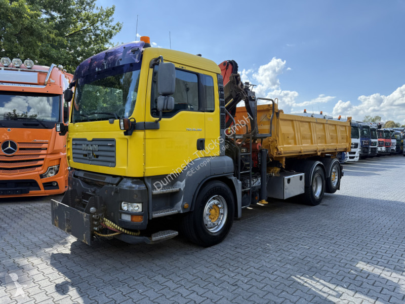 Camion MAN TGA 6X2 Kipper Kran Palfinger 15500