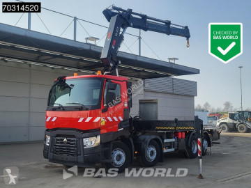 Камион Renault C 460 8X2 HIAB 477EP-2 HIPRO Crane Kran Lift+steering axle Euro 6