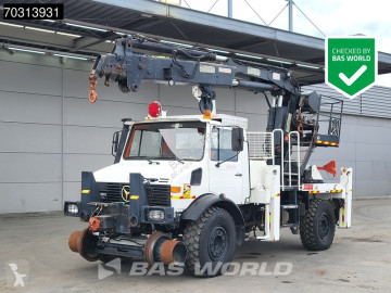 Камион Mercedes Unimog U 1750L38 4X4 4x4 Road-rail truck HIAB 260 AW Crane Manual