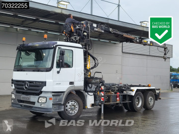 Camion Mercedes E Actros 2541 6X2 Jonsered J1142Z80A Crane + 20 tons hooklift Lift-axle Full Air Euro 3