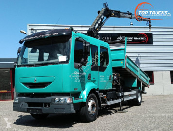 Камион Renault Midlum 220 DCI Hiab 9TM Kraan, Crane, Kran -Dubbele cabine, Crewcab -Kipper, Tipper