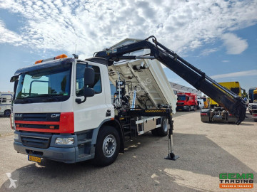 Camión DAF CF75 FA 250 4x2 Day Cab Euro 5 - 3-Sided VossenBelt Tipper + Recycling Valves + Hiab 111BS-3 Radio-Controlled - 203,000 KM - Refurbished TOP!