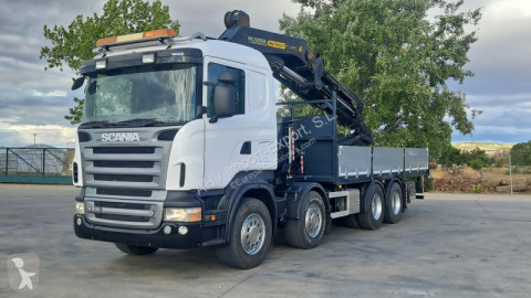Scania dropside crane truck