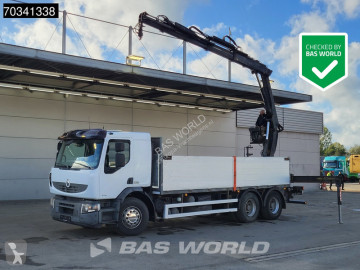 Lastbil Renault Premium 410 6X4 HIAB 166 S DUO Crane Kran Steel suspension Big-axle Euro 4