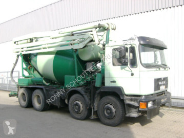 Camión MAN 33.292 8x4 8x4 Mischer Stetter 7m³ mit Pumpe Schwing 21m, 6-Zylinder hormigón cuba / Mezclador usado