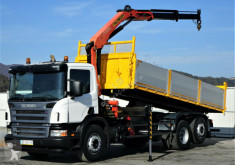 Camião Scania P340 Kipper 6,20m + Kran*6x2*Topzustand estrado / caixa aberta usado