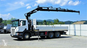 Teherautó Scania P340 Pritsche 6,60m +Kran/FUNK *6x4*Topzustand! használt plató