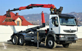 Renault skip truck KERAX 370 DXI Abrollkipper+Kran 6x4