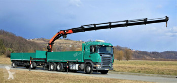 Camion Scania R420 Pritsche 6,60m +Kran/FUNK+Anhänger! plateau occasion
