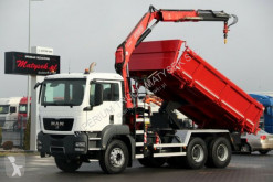 Camion plateau occasion MAN TGS 26.360/ 6X4/ 3 SIDED TIPPER+CRANE FASSI F130