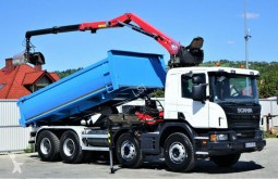 Camion Scania P400 Kipper 5,30m + Kran*8x4*EURO 6*Topzustand benne occasion