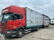 Used livestock trailer truck Scania 164/580 Topline 2 Stock V8 Pezzaioli Anhänger
