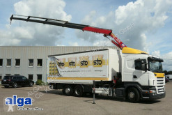 Scania ponyvával felszerelt plató teherautó R440LB 6x2 4HNA, Kran HMF 2220K4, Pritsche, LBW