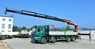 Camião estrado / caixa aberta Scania P380 Pritsche 7,10m +Kran/FUNK *8x4*Topzustand!