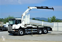 Teherautó Scania 124L 420 Kipper 6,10m + Kran/FUNK*6x2*Topzustand használt plató