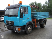 Camion benă trilaterala second-hand MAN 8113 FK / KRAN