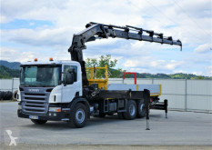 Ciężarówka platforma używana Scania P380 Pritsche 6,10m +Kran/FUNK *6x2*Topzustand!
