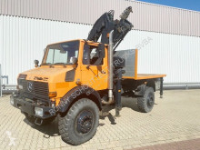 Used flatbed truck Unimog U 1850 L 4x4 U 1850 L 4x4 mit Kran MKG HLK 140, 18,3m-270kg!