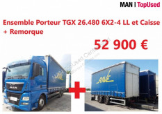 Camion MAN TGX Ensemble Porteur 26.480 6X2-4 LL+ Remorque plateau ridelles occasion