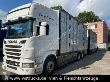 Használt állatszállító nyerges vontató és pótkocsi Scania R R 560 Topline Menke 4 Stock Hubdach Komplett