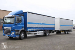 Lastbil med anhænger palletransport DAF 320 Durchlade-Pritschenzug LBW ACC LDW