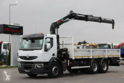 Renault flatbed truck KERAX 320 DXI/6X4/L:6,55M+CRANE HIAB 166/RADIO