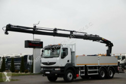 Renault flatbed truck KERAX 460/6X4/BOX-L:6,4M+CRANE HIAB 211/RADIO