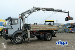 Mercedes three-way side tipper truck 1824 K 4x2, Meiller, Kran Atlas AK1001, Greifer