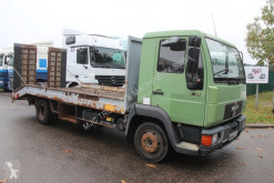 Kamion MAN 8.103 - CAR/MACHINE TRANSPORTER (5m50) + RAMPS - STEEL SPRING / SUSP LAMES - *180.000km* - mechanical pump / pompe mecanique nosič vozidel použitý
