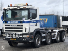 Kamión Scania 124 420 HAAKARM / BLADGEVEERD - NAAFREDUCTIE hákový nosič kontajnerov ojazdený