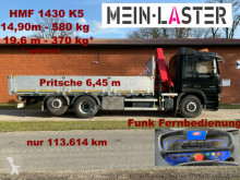 Camion plateau ridelles Mercedes Actros Actros 2532** HMF 1430 K5 **15m-580 Kg**Funk